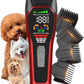 Wide Blade Dog Cat Clippers - Professional Cordless Grooming Tools for Thick Coats - Low Noise Pet Hair Trimmer Kit