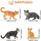 Toymany 8PCS Grey & Orange Cat Figurines Set, Realistic Cat Figures Kitten Toys, Cat Cake Toppers Easter Eggs Birthday Gift for Kids Children