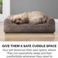 Furhaven Orthopedic Dog Bed for Large Dogs w/ Removable Bolsters & Washable Cover, For Dogs Up to 95 lbs - Faux Fur & Velvet Sofa - Driftwood Brown, Jumbo/XL