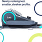 Cubii GO Aqua - Compact Whisper Quiet Under Desk Elliptical with LCD Monitor, Adjustable Resistance, Portable Design with Telescopic Handle & Wheels