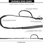 Tactical AirTag Dog Collar Leash Set - Heavy Duty, Adjustable GPS Collar Compatible with Apple AirTag, with Holder & Control Handle for Medium/Large Dogs [ Black, L ]