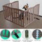 ZJSF Foldable Freestanding Indoor Dog Gate for House Wood Long Pet Gates Dog Fence for Stairs Puppy Gates for Hallways, Puppy Gate,Support Feet Included, Brown, 24 "Height-6 Panels