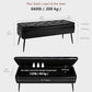 Leather Storage Ottoman Bench,End of Bed Bench for Living Room Bedroom Dinning Room Entryway,Mid-Century Modern,Faux Leather,with Steel Legs,Safety Hinges, Loads 660 lb (with Button, Black)