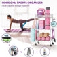 Yoga Mat Storage Rack, Home Gym Storage Rack, VOPEAK Workout Storage for Yoga Mat, Foam Roller, Equipment Gym Storage for Home Exercise and Fitness Gear (Metal)