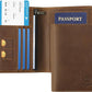 Ringsun Leather Passport Cover for Men Women, RFID Passport Wallet Case Travel Passport Holder for Family