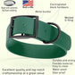 Dogline Biothane Waterproof Dog Collar Strong Coated Nylon Webbing with Black Hardware Odor- Proof for Easy Care Easy to Clean High Performance Fits Small Medium or Large Dogs, Hunter Green
