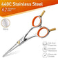 Fenice Peak 6'' Small Straight Scissors Lightweight Dog and Cat Grooming Scissors with Safety Round Tip JP440C Stainless Steel Sharp Blades for Body Facial Nose Ear and Paw Hair Easy Use