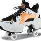 Roller Skate Shoes for Women Four Rounds Children's Roller Skates Shoes That Turn into Rollerskates Sneakers Outdoor Light Shoes with Wheels for Girls/Boys