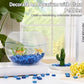 Pale Blue Glass Marbles, 0.97LB Transparent Flat Glass Beads for Vases, Light Blue Mosaic Gem Pebbles for Aquarium Decor, Floral Arrangements, Mancala Stones, Vase Filler and Crafts, Approx. 80-100PCS