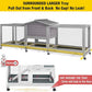 Aivituvin Rabbit Hutch 93.7" Large Rabbit Cage Indoor Outdoor Guinea Pig Cage Chicken Coop on Wheels Bunny Cage with 4 Deep No Leakage Pull Out Tray,Waterproof Roof