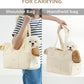 Dog Carrier for Small Dogs Rabbit cat with Large Pockets, Cotton Bag, Dog Carrier Soft Sided, Collapsible Travel Puppy Carrier (Beige, 17" L x 7.5" W x 12" H)