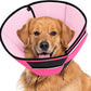 Large Dog Soft Cone Recovery Collar, Comfortable Dog Head Cone Collar for Large Dogs, Pet Surgery Cone Soft Neck Protector, Pink L