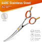 Fenice Peak 5'' Small Curved Scissors Lightweight Dog Cat Grooming Scissors with Safety Round Tip JP440C Stainless Steel Sharp Blades for Body Facial Nose Ear and Paw Hair Easy Use