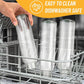 Sursip 18oz Glass Water Bottle Set of 6, Clear glass juice bottle for juicing，Reusable Drinking Bottles with Stainless Steel Lid，Beverage Storage Containers for Refrigerator-BPA Free，Leak Proof