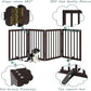 Wooden Dog Gate Freestanding Foldable 4 Panel Pet Gates Extra Wide Dog Gates for Indoor Doorways Stairs 24in Height Support Feet Included