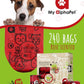 Compostable Dog Poop Bags, Cornstarch Eco-Friendly, HOME COMPOST NF T 51-800, 240 Count, Large Size Bag 9x13 Inches, 16 Unscented Refill Rolls, Leak-proof, Plantbased, GM-Free Corn (Red)
