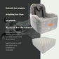 Dog Booster Car Seat for Small/Medium Dogs Up to 35lbs,Ultra Soft Fabric Covered,6in Elevated Cushion,Fully Detachable and Washable,3 Straps & 2 Pockets,Easy to Install(Grey,Medium)