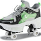 Roller Skate Shoes for Women Four Rounds Children's Roller Skates Shoes That Turn into Rollerskates Sneakers Outdoor Light Shoes with Wheels for Girls/Boys