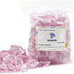 TWINKLING High Luster Fire Glass Gravel Stone,Broken Glass,Fire Pit Glass,Crushed Glass for Fireplace Pit Aquarium Garden Decoration,1-3cm,2-Pound Jar (Pink)
