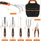 Gardening Tool Set, CHRYZTAL Stainless Steel Heavy Duty Gardening Tool Set, with Non-Slip Rubber Grip, Storage Tote Bag, Outdoor Hand Tools, Ideal Gardening Gifts for Women
