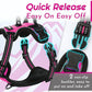 Eagloo Small Dog Harness No Pull, Service Vest with Reflective Strips and Control Handle, Adjustable and Comfortable for Easy Walking, No Choke Pet Harness with 2 Metal Rings, Rose Red, XS