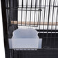 40-Inch Wrought Iron Bird Cage with Open-Top and Rolling Stand, Movable Parrot Cage Pet Bird Flight Cage, 360 Degree View Spacious Interactive Roof Pet Bird House for Medium&Small Birds