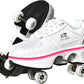 2-in-1 Roller Skates & Sneakers Unisex Retractable Wheels Outdoor Fun & Fitness Kick Roller Shoes