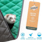 Paw Inspired Hanging Fleece Hammock for Ferrets, Rats, Chinchillas, Sugar Gliders, Cats, Small Pets | Hideout Toy for Guinea Pigs, Hamsters | Swivel Clips for Small Animal Cages (Gray/Green)