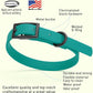 Dogline Biothane Waterproof Dog Collar Strong Coated Nylon Webbing with Black Hardware Odor- Proof for Easy Care Easy to Clean High Performance Fits Small Medium or Large Dogs, Blue Aqua