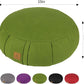 Round Zafu Meditation Cushion, D=15" H=5.5" Zabuton Meditation Pillow, Yoga Bolster/Pillow, Floor seat, Zippered Organic Cotton Cover, Natural Buckwheat, Kneeling Pillow