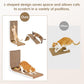 EHEYCIGA Cardboard Cat Scratcher for Indoor Kitten Cats, 19 Inch L Shaped Vertical Cat Scratching Board with Ball Cat Toy, Small Cat Scratcher Pad, White