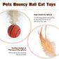 6 Pcs Feather Ball Cat Toy,Interactive Feather Bouncy Ball Toy Set for Cats,Mini and Elastic,Suitable for Pets to Play Indoors and Outdoors