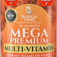 Mega Premium Liquid Multivitamin | Natural Immune Support Vitamin w/ 1333% Vitamin C, 200% D3, Zinc + 20 Vitamins, 70 Minerals, & 21 Amino Acids | Sugar Free | Orange Flavor | 98% Absorption | 32 Serv