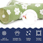 Tempcore Flannel Pet Cat Tunnel Tube Cat Toys 3 Way Collapsible, Cat Tunnels for Indoor Cats，Kitty Tunnel Bored Pet Toys Peek Hole Toy Ball Puppy, Kitty, Kitten, Rabbit Daisy Green