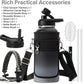 Insulated Water Bottle | Thickened Stainless Steel Vacuum Metal | Portable Sports Water Jug for Gym and Hiking with Straw, Carrier Bag, Handle Strap | BPA-Free 32 oz