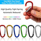 30PCS Aluminum Carabiner Clips, 2" D Shape Spring Snap Hooks Carabiner with 30PCS Keyring Keychain Hook