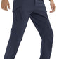 TACVASEN Men's Winter Pants 9 Pockets Fleece Snow Hiking Pants Water-Resistant Warm Softshell Thick Tactical Pants
