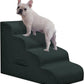 Dog Stairs Steps for High Bed, 4 Steps Pet Steps for Small Dogs Non-Slip Removable Washable Cover Ramp for Indoor Outdoor Car Couch Sofa, Dark Gray