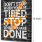 Gym Quotes Wall Art,Inspirational Workout Wall Decor,Don't Stop When You're Tired Stop When You're Done Canvas Wall Art for Home Gym Exercise Fitness Room