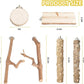 Bird Perches, 6PCS Natural Wood Birds Perch Stand Set, Parakeet Toys, Bird Cage Accessories, Stand & Toys for Parakeets, Cockatiels, Conure, Budgies