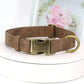 Didog Soft PU Leather Dog Collar, Stylish Quick Released Dog Collars for Small Dogs, Easy Clean Adjustable Pet Collar for Daily Walking, Brown, S Fit 10-16" Neck