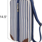 ALLCAMP Wine Tote Bag with Cooler Compartment，Picnic Set Carrying Two Sets of Tableware（Blue Stripe）