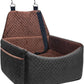 Dog Car Seat for Small Medium Dogs, Soft Fabric Dog Booster Seat with Storage Pockets, Safety Belt, Comfy Pet Car Seat Travel Bed, Removable and Washable