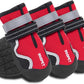 Dog Shoes, Waterproof Dog Boots & Paw Protectors with Anti-Slip Sole, 4pcs/Set Pet Dog Booties, Reflective Dog Shoes for Small Medium Large, Winter Snowy Summer Hot Pavement (Red, 7# (XL))