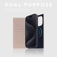 D8 Full Grain Leather Wallet Case for iPhone 15 Pro - [2-in-1] Handcrafted Detachable Diary Style with Magnetic MagSafe Back Cover, Gift Box Included (Light Cream)