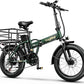 Foldable Electric Bike for Adults, 30+MPH, 48V 20Ah Removable Lithium Battery up to 80Miles, 20" Fat Tire 1000W Peak Motor Dirt Ebike Adult Electric Bicycle for Commute Beach Mountain E Bike