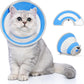 Breathable Air Mesh Cat Cone Collar Soft to Stop Licking, Adjustable, Foldable Lightweight Kitten Cones After Surgery Recovery for Cats & Kittens (Light Blue,L)