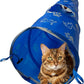 NFL Detroit Lions Cat Tunnel Tube Toy with Plush Football Catnip and Feathers Collapsible Tunnel for Cats to Play, Peek and Hide, Sporty & Fun Cat Tunnel Toy with Team Logo All-Over Design!