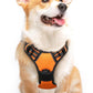 Eagloo Dog Harness Medium Sized Dog, No Pull Service Vest with Reflective Strips and Control Handle, Adjustable and Comfortable for Walking, No Choke Pet Harness with 2 Metal Rings, Orange, M
