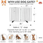 ZJSF Freestanding Foldable Indoor Dog Fence for Stairs Wood White Long Pet Gates for Dogs, Dog Gates for Hallways,Puppy Gates for House Support Feet Included 24 "Height-2 Panels